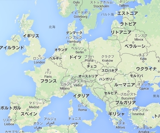 ヨーロッパ 地図 都市 名 入り